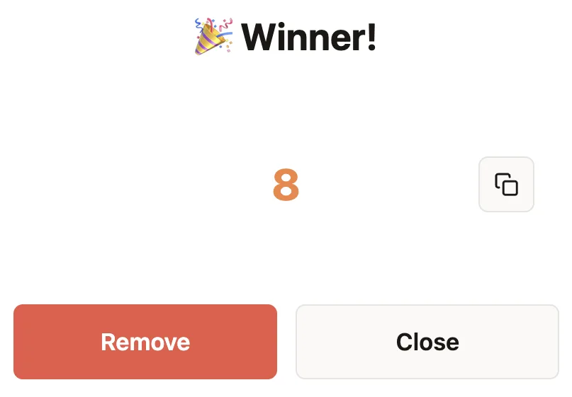 Remove a selected number