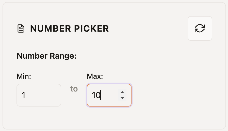 Setting number range in Number Picker